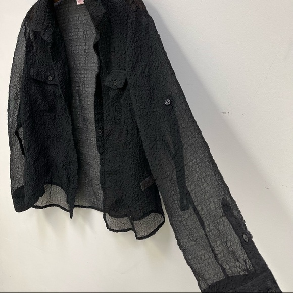 Vintage Nine West Sheer Gauzy Button Down - Picture 3 of 6